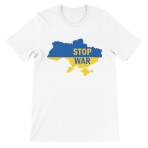 Stop War in Ukraine Premium Unisex Crewneck T-shirt White