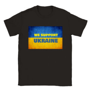 We Support Ukraine Classic Unisex Crewneck T-shirt Black