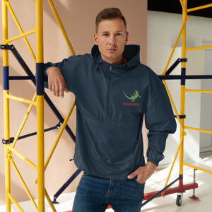 Embroidered Packable Jacket – Navy, XL